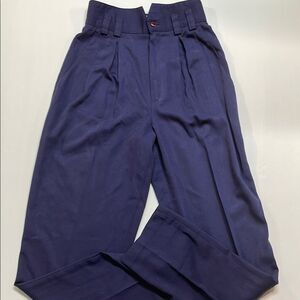 String Bean Womens High waisted Navy Blue Trousers Sz 3/4